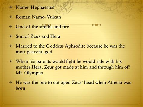 hephaestus roman name.